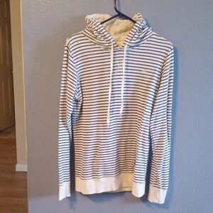 Striped White and Black Hoodie
